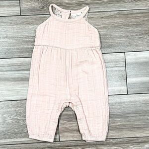 City Mouse Organic Pink Lace Romper, Size 0-3M